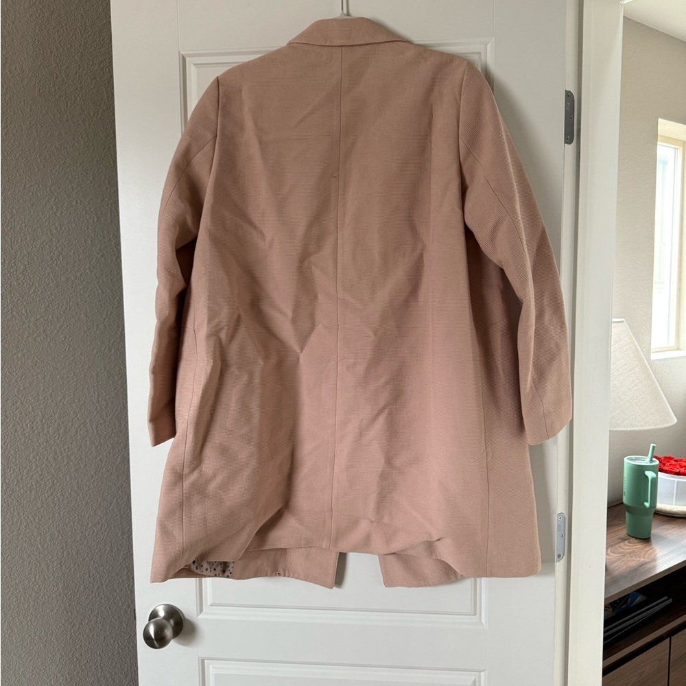 NWT Zara Women’s Light Pink Nude Double Breasted Textured Coat - Picture 13 of 16